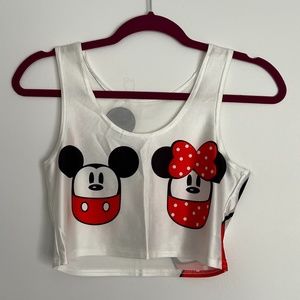 BNWOT Mickey and Minnie Mouse crop top Size Small